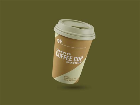 Free Gravity Paper Coffee Cup Mockup PSD - Good Mockups