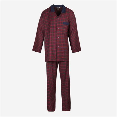 Brushed Cotton Pyjama Set With Tie Waist Cw1 Mens Pyjamas By Somax