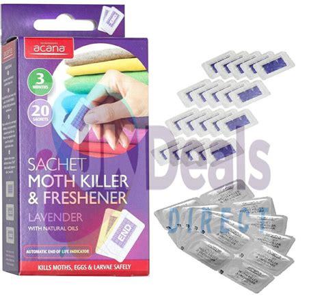 Acana Moth Killer Freshener Sachets Lavender Fragrance Pack Of