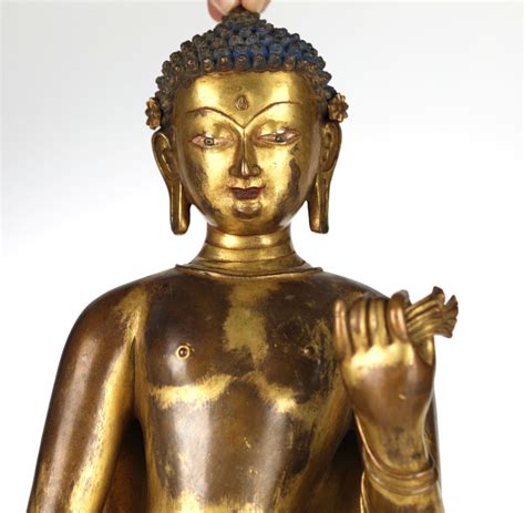 Bidlive Chinese Gilt Bronze Standing Buddha Figure