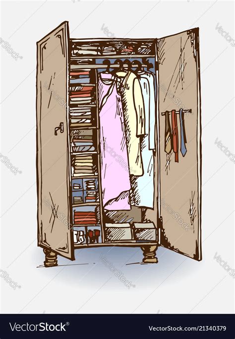 Wardrobe Closet Royalty Free Vector Image Vectorstock