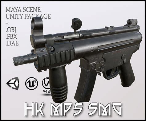 D Model Hk Mp Smg Lowpoly Gameready Vr Ar Low Poly Cgtrader