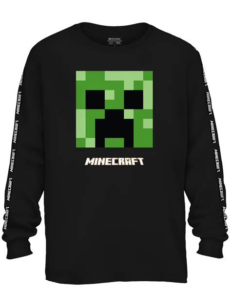 Minecraft Little Kids Clothes Boys Creeper Face Long Sleeve T Shirt