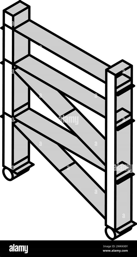 Scaffolding Civil Engineer Isometric Icon Vector Illustration Stock