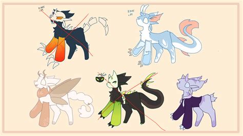 Closed species adopts! 50 points each! Closed by cupcakekittyYT1 on ...