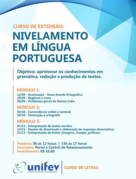 UNIFEV oferece curso de nivelamento em Língua Portuguesa UNIFEV