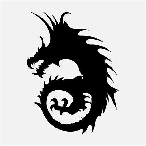 black dragon vector silhouette 24480187 Vector Art at Vecteezy