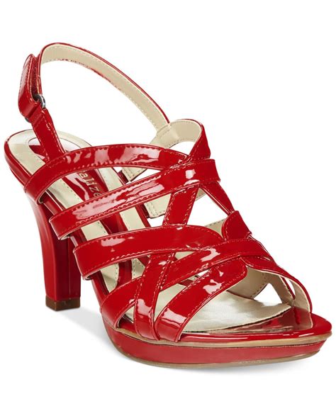 Naturalizer Delma Platform Dress Sandals in Red | Lyst