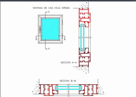 Ventana Aluminio En Autocad Descargar Cad Kb Bibliocad