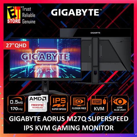 Gigabyte M27q Qhd 170hz Superspeed Ips 05ms Hdr400 Readykvm Gaming