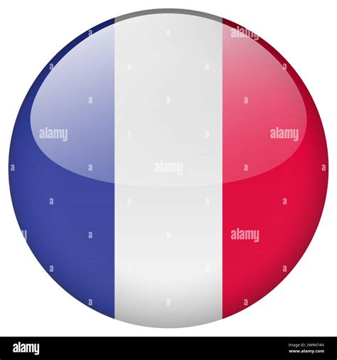 France Flag Button France Circle Flag Button Isolated On White