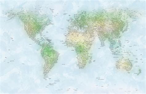 World Cities Map Painting By Michael Tompsett Pixels