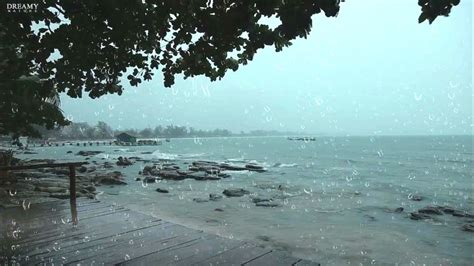 Thunderstorms On The Coast The Soothing Sound Of The Rain And Waves