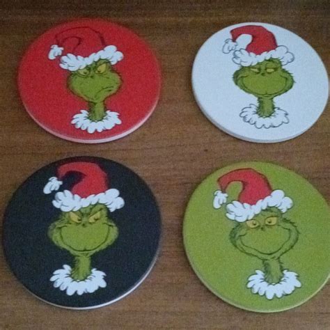 Grinch coasters | Grinch, Grinch christmas decorations, Painted ...