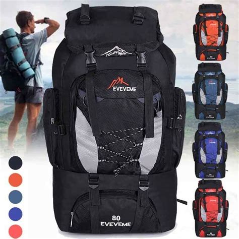 80l Outdoor Waterproof Backpack Camping Large Capacity Bag Hiking Rucksacks Us Hiking