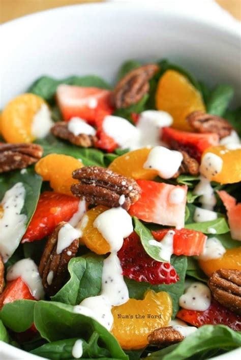 This Strawberry Spinach Salad With Pecans Mandarin Oranges And Poppy