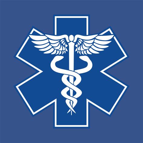 EMT Health Care Caduceus Blue Medical Symbol - Emt - T-Shirt | TeePublic