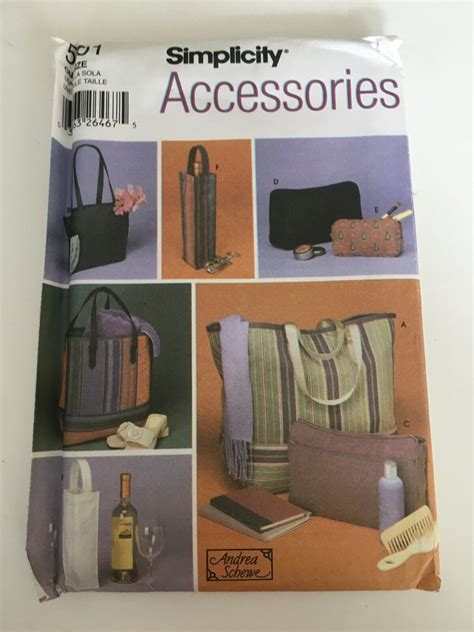 Simplicity Sewing Pattern Accessories Bags In Six Styles Wine Gift