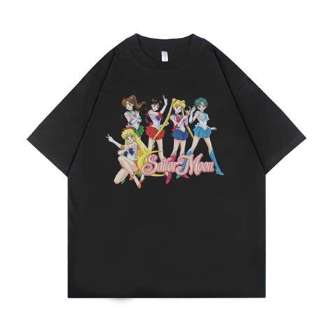 Jual Psycho Crucify Sailor Moon Oversized T Shirt Black Kaos