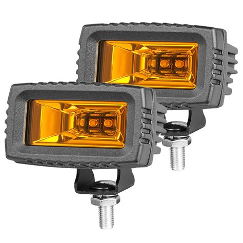 Doxmall W Inch Amber Led Pod Lights With Flood Beam Lm Led