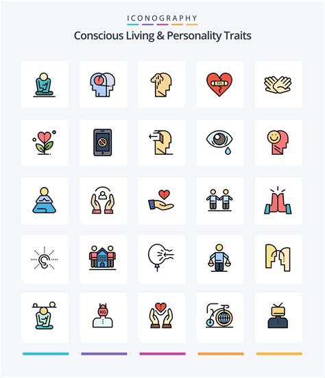 Creative Concious Living And Personality Traits Line Filled Icon