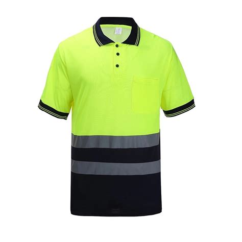 100 Polyester High Visibility Reflective Safety Pocket Polo Shirt Hi