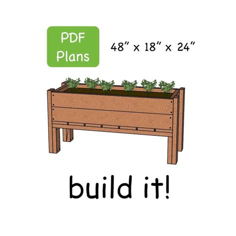 DIY Raised Garden Bed Plans Cedar Planter Plans PDF Raised Planter Box ...