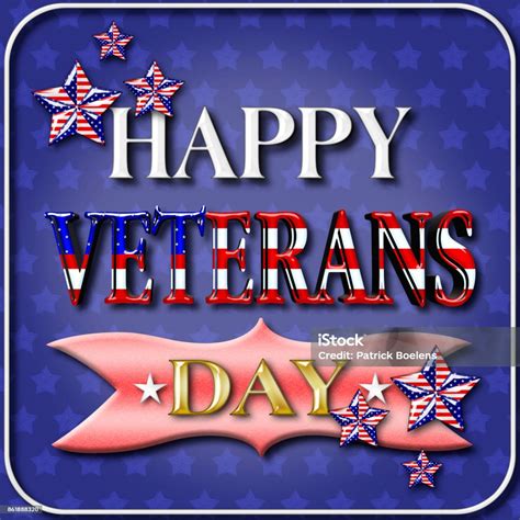 Happy Veterans Day 3d Illustration Honoring All Who Served American