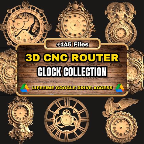 Clock Collection D Cnc Router Stl Pack Stl Files Of Clocks Models