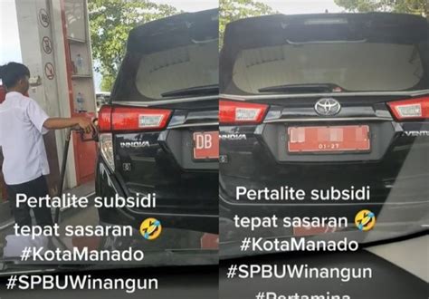 Viral Mobil Plat Merah Diduga Isi Pertalite Di SPBU Netizen Salah