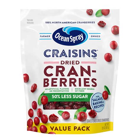 Ocean Spray Craisins 50 Less Sugar Dried Cranberries Value Pack Shop