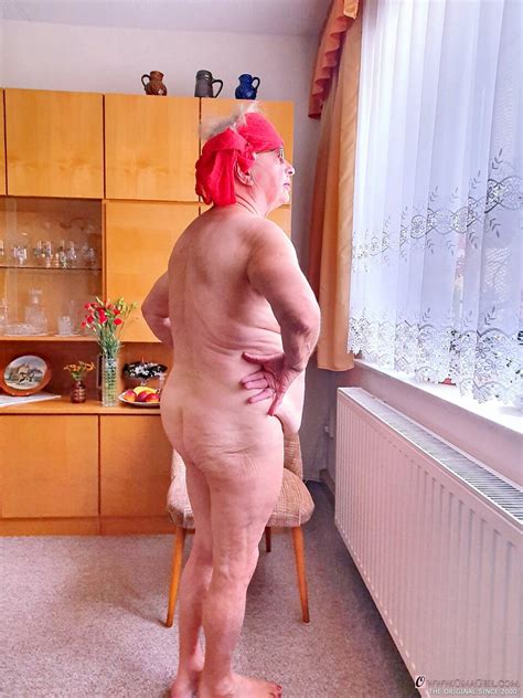 Short Haired Granny Alma Exposes Her Big Saggy Tits While Changing CoedCherry