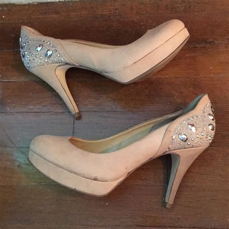 Gianni Bini Shoes Gianni Bini Embellished Nude Heels Poshmark