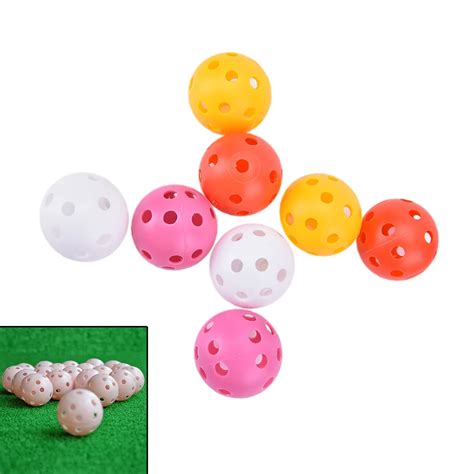 20Pcs Diameter 41mm Random colors Plastic Golf Balls Airflow Hollow ...