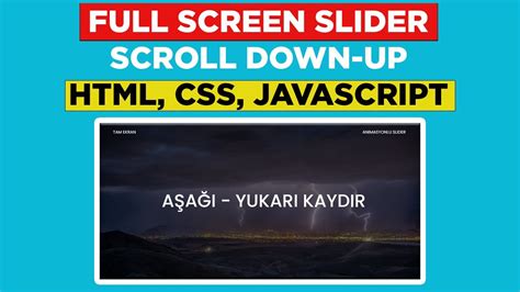 Html Css ve Javascript Kullanarak Tam Ekran Slider Yapımı Full