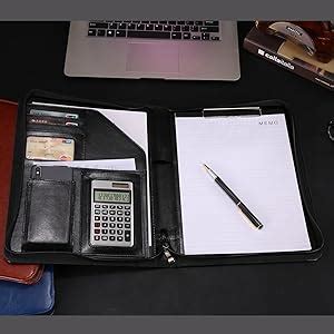 Amazon Enyuwlcm A Pu Leather Padfolio With Zipper Zippered