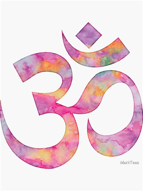 Watercolor Om Ohm Yoga Symbol Sticker By Marktees