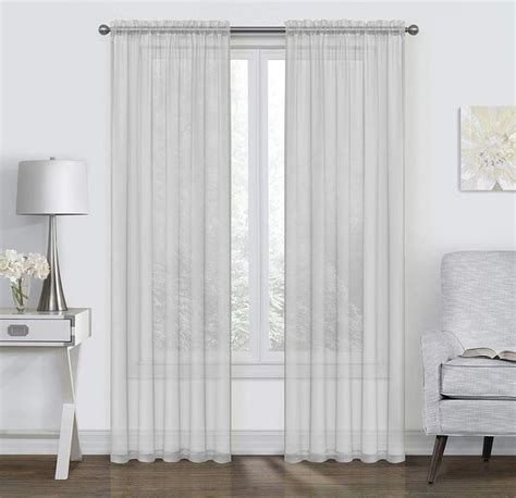 Goodgram 2 Pack Basic Rod Pocket Sheer Voile Window Curtain Panels