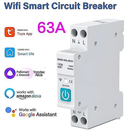 Tuya Zigbee Smart Circuit Breaker With Metering 1p 63a Din Rail For Smart Home Wireless Remote