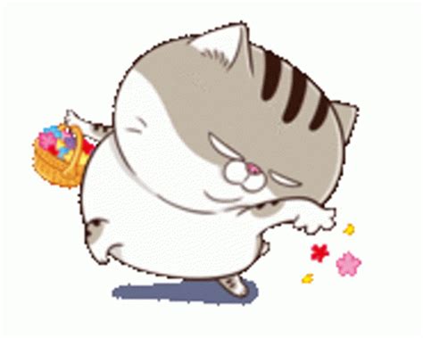 Ami Fat Cat Basket Of Flowers Sticker Ami Fat Cat Basket Of Flowers