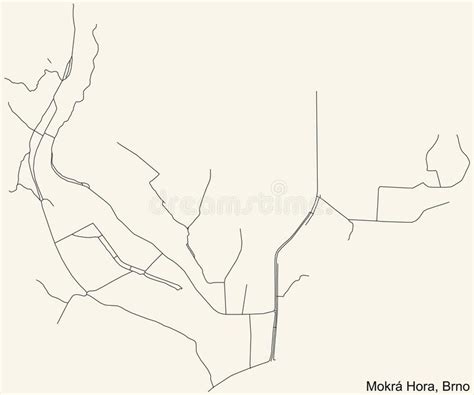 Street Roads Map Of The Mokr Hora District Of Brno Czech Republic