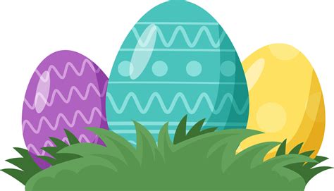 Easter Element Icon Illustration With Decorative Eggs Png