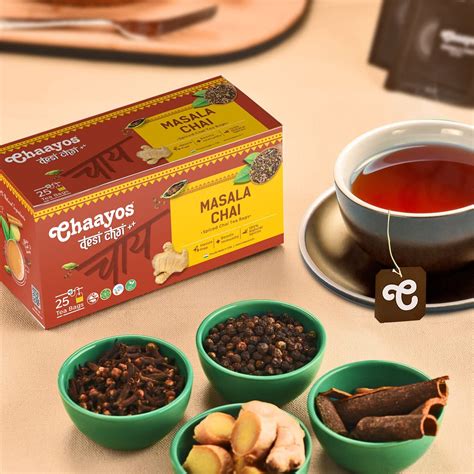 Chaayos Masala Chai Tea Bags Premium Assam Tea With 100 Natural Ingredients Spices 25 Tea