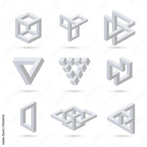 Geometric optical illusion symbols. Vector Stock Vector | Adobe Stock