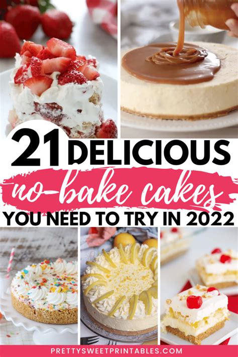 Easy No Bake Cake Recipes Perfect For A Party Pretty Sweet Printables