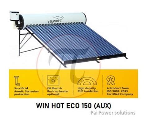 Ltr X Mm V Guard Win Hot Eco Aux Solar Water Heater At Rs In Bengaluru