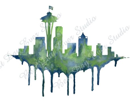 Seattle Skyline Sketch at PaintingValley.com | Explore collection of ...