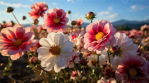 beautiful flower field scenery AI Generative 31575798 Stock Photo at ...