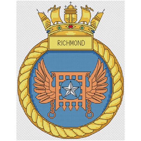 HMS Richmond Ship Crest Cross Stitch Kit - Elite Designs