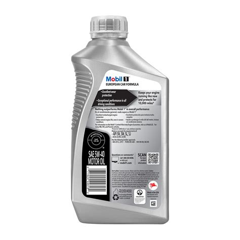 Mobil 1 Fs European Car Formula Full Synthetic Motor Oil 5w 40 1 Quart